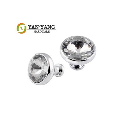 Best Wholesale Price 30mm Modern Zinc Alloy Base Customized Decorative Crystal Dresser Handle